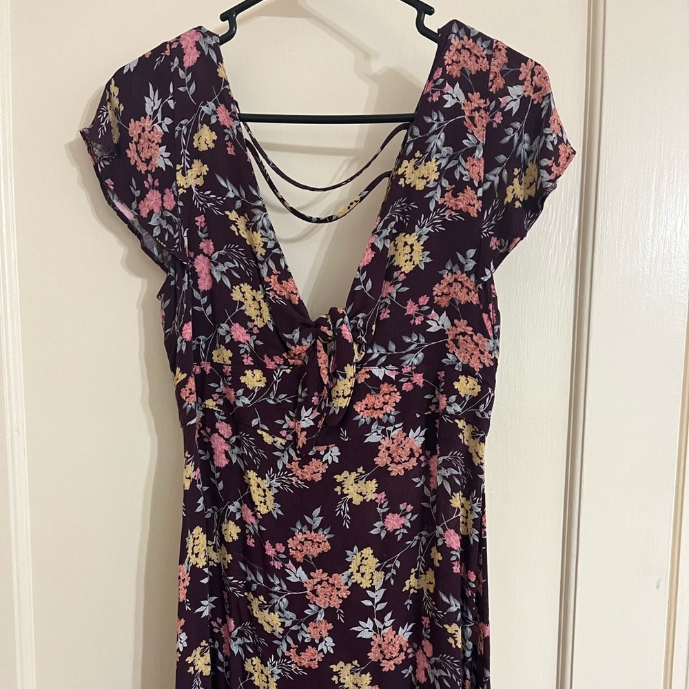 American Eagle Outfitters Plum Floral Mini Dress